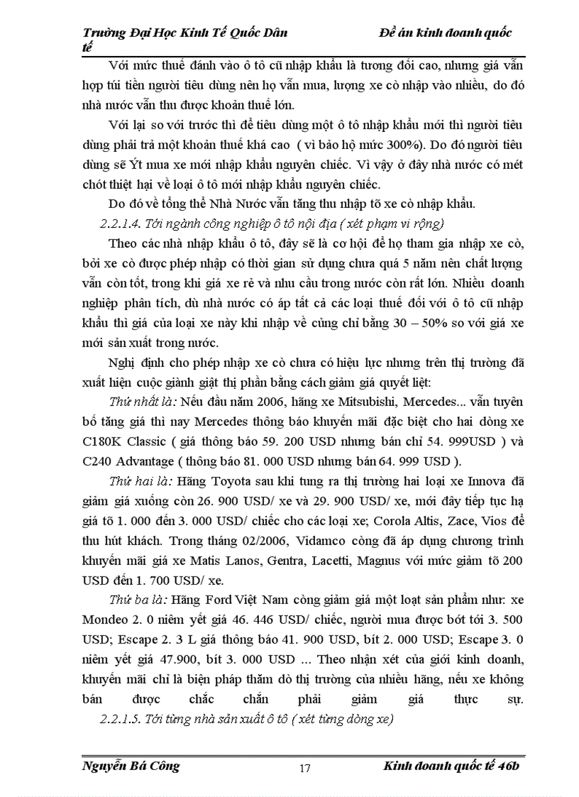 image for page Chính Sách Nhập khẩu ô tô Cũ Của Việt Nam.