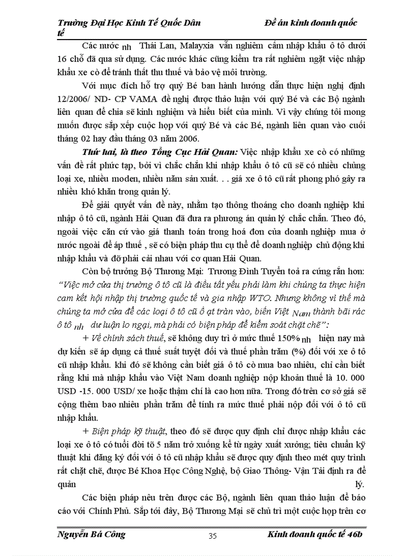 image for page Chính Sách Nhập khẩu ô tô Cũ Của Việt Nam.