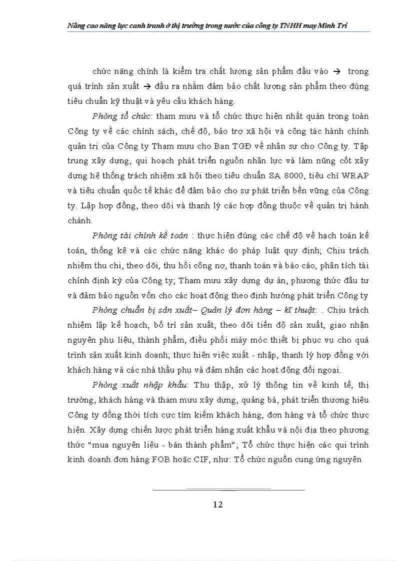 image for page Nâng cao năng lực canh tranh ở thị trường trong nước của ng ty TNHH may Minh Trí
