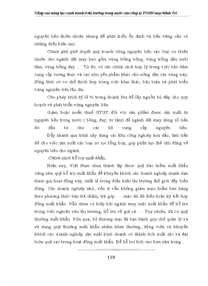 image for page Nâng cao năng lực canh tranh ở thị trường trong nước của ng ty TNHH may Minh Trí
