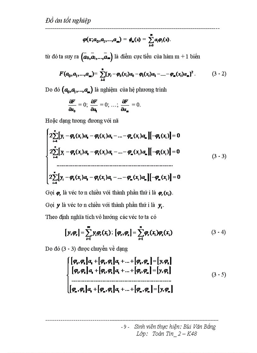 image for page Bài toán dùng phương pháp xấp xỉ trung bình phương hay còn gọi là phương pháp bình phương tối thiểu để xấp xỉ hàm trong thực nghiệm