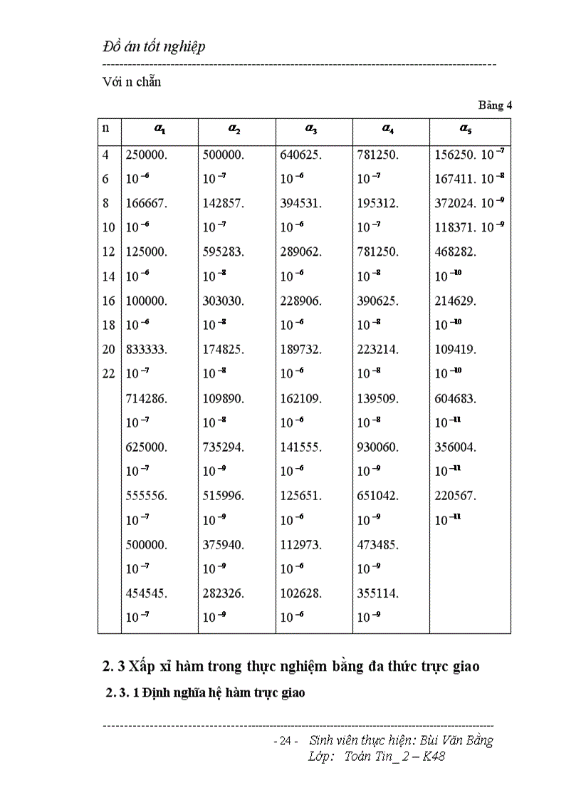 image for page Bài toán dùng phương pháp xấp xỉ trung bình phương hay còn gọi là phương pháp bình phương tối thiểu để xấp xỉ hàm trong thực nghiệm