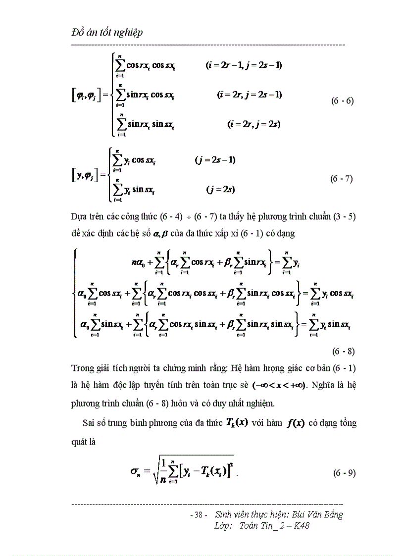 image for page Bài toán dùng phương pháp xấp xỉ trung bình phương hay còn gọi là phương pháp bình phương tối thiểu để xấp xỉ hàm trong thực nghiệm