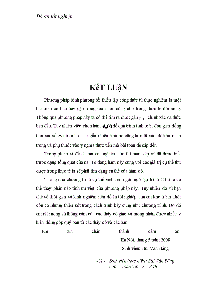 image for page Bài toán dùng phương pháp xấp xỉ trung bình phương hay còn gọi là phương pháp bình phương tối thiểu để xấp xỉ hàm trong thực nghiệm