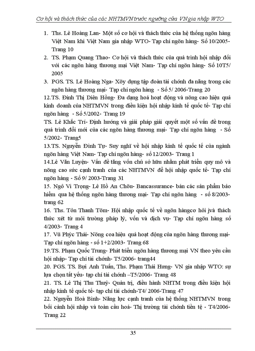 image for page Cơ hội và thách thức của các NHTMVN trước ngưỡng cửa VN gia nhập WTO