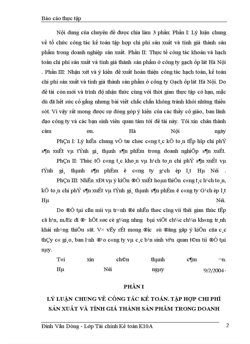 image for page Tổ chức công tác kế toán chi phí sản xuất và tính giá thành sản phẩm tại công ty Gạch ốp lát Hà Nội