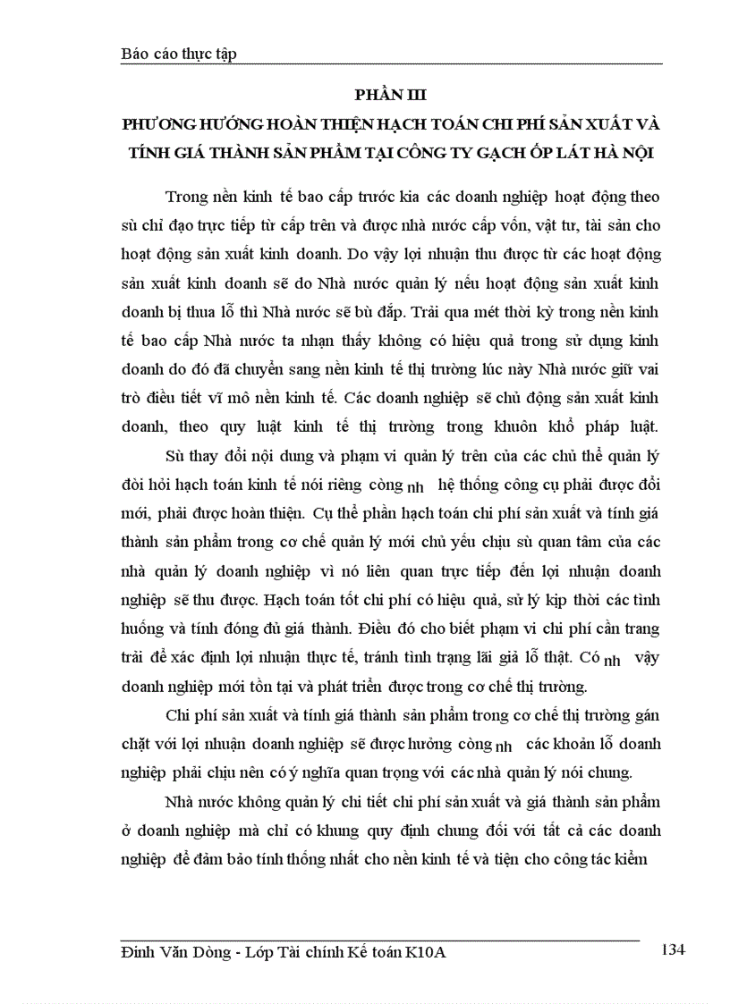 image for page Tổ chức công tác kế toán chi phí sản xuất và tính giá thành sản phẩm tại công ty Gạch ốp lát Hà Nội