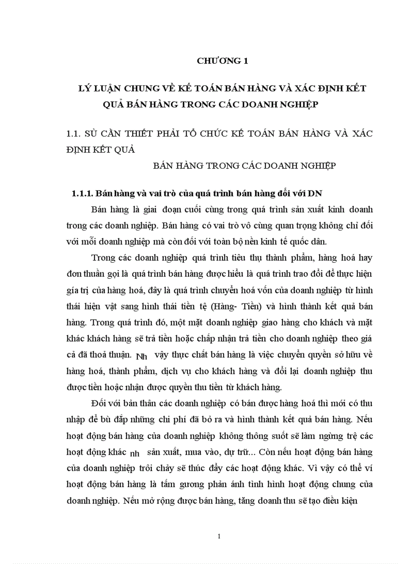 image for page Lý luận chung về kế toán bán hàng và xác định kết quả bán hàng trong các doanh nghiệp