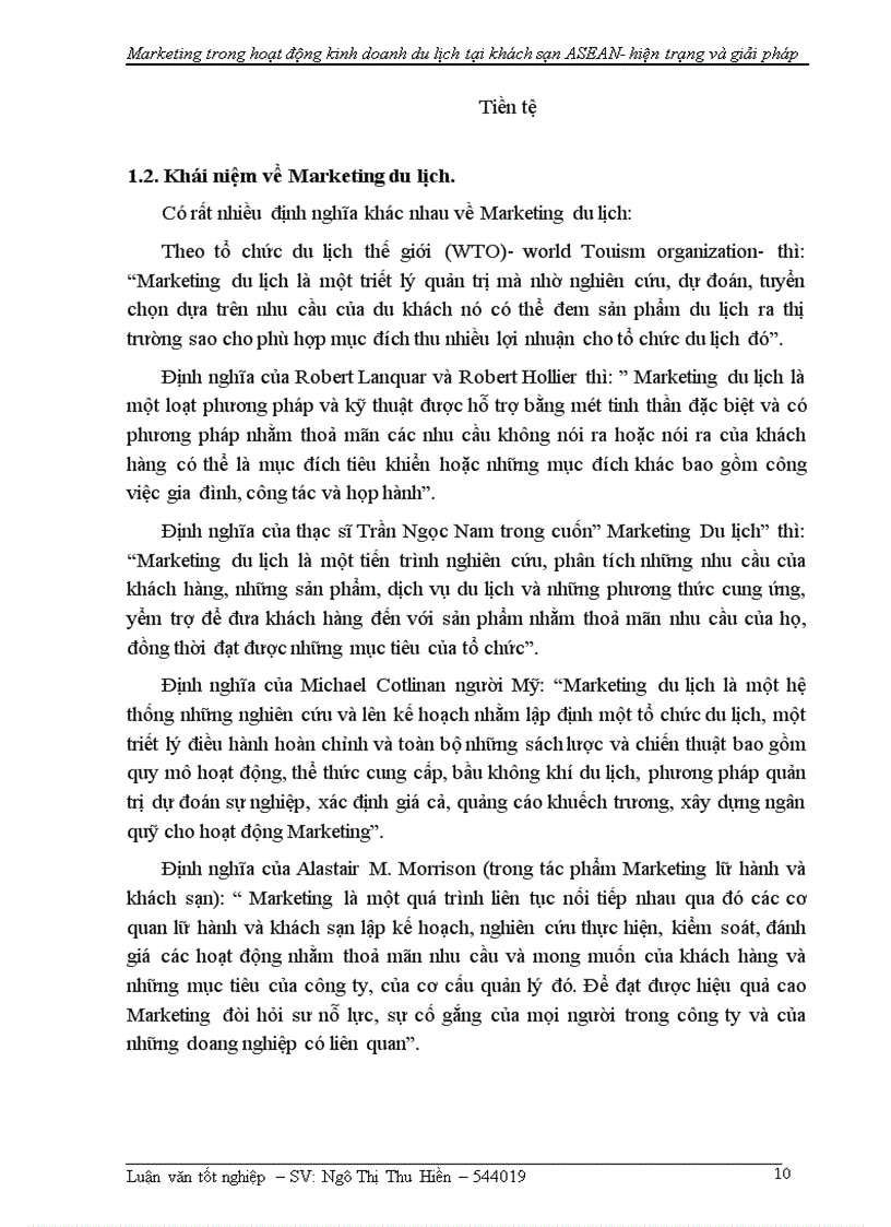 image for page Marketing trong hoạt động kinh doanh khách sạn- Du lịch tại khách sạn ASEAN –hiện trạng và giải pháp