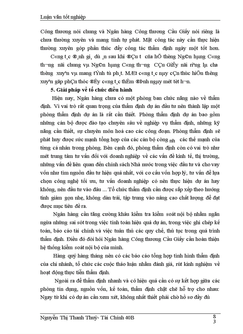 image for page Một số giải pháp nhằm nâng cao chất lượng thẩm định tài chính dự án đầu tư tại Ngân hàng Công thương Cầu Giấy