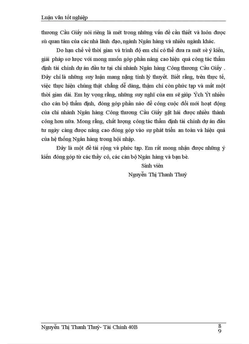 image for page Một số giải pháp nhằm nâng cao chất lượng thẩm định tài chính dự án đầu tư tại Ngân hàng Công thương Cầu Giấy