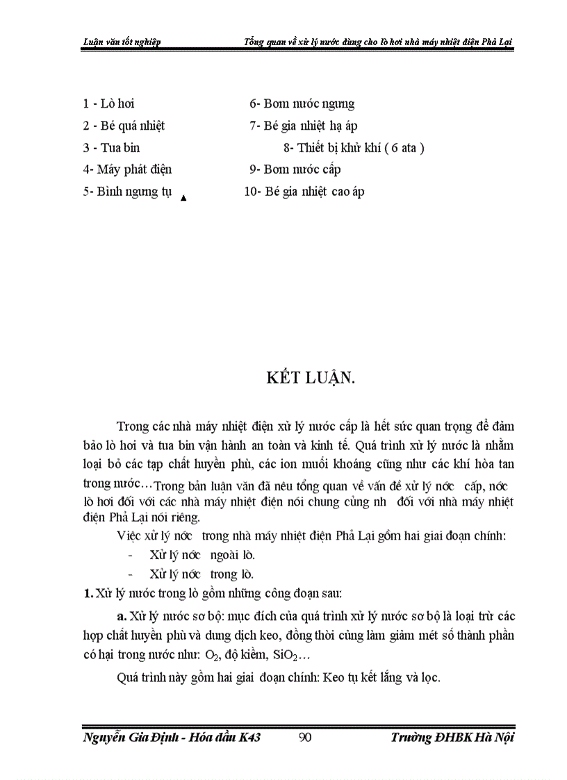 image for page Xử lý nước dùng cho lò hơi nhà máy nhiệt điện Phả Lại