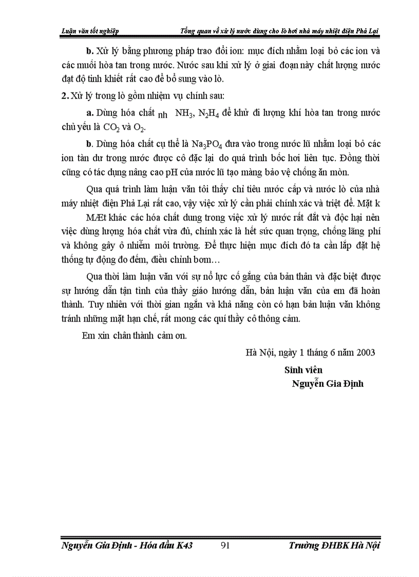 image for page Xử lý nước dùng cho lò hơi nhà máy nhiệt điện Phả Lại