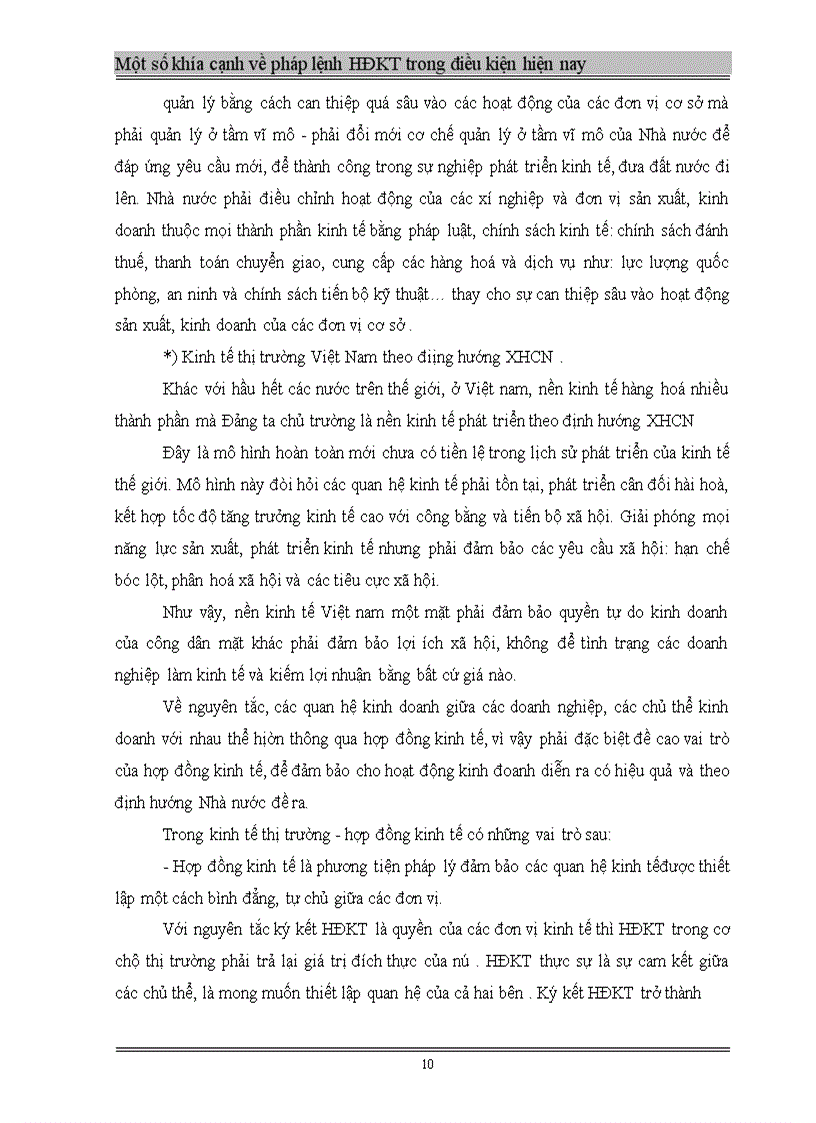 image for page Một số khía cạnh về pháp lệnh HĐKT trong điều kiện hiện nay