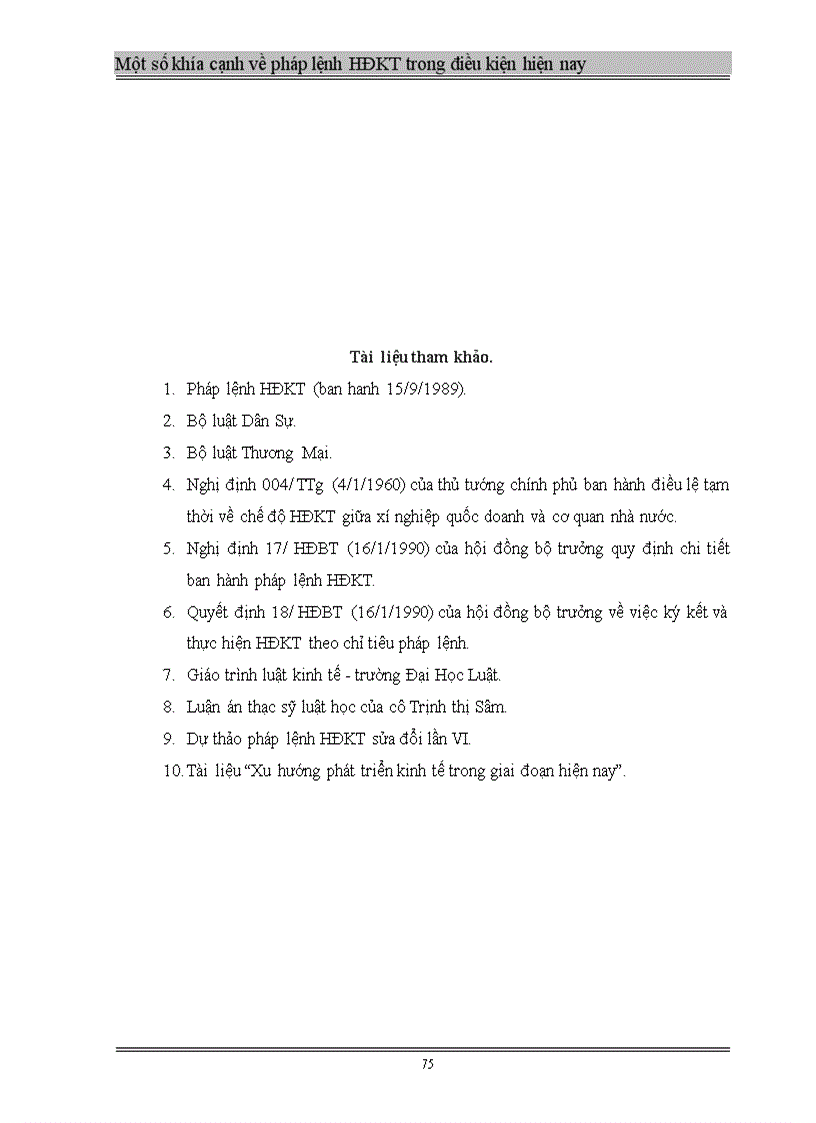 image for page Một số khía cạnh về pháp lệnh HĐKT trong điều kiện hiện nay