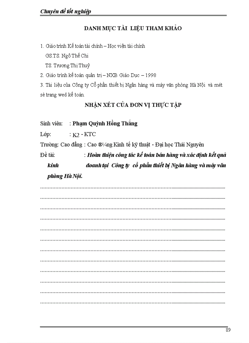 image for page Tổ chức công tác kế toán bán hàng và xác định kết quả kinh doanh tại Công ty cổ phần thiết bị Ngân hàng và máy văn phòng Hà Nội