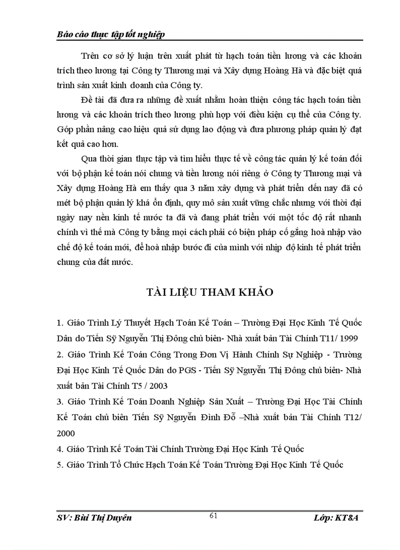 image for page Kế toán tiền lương và các khoản trích theo lương tại Công ty Thương mại và Xây dựng Hoàng Hà