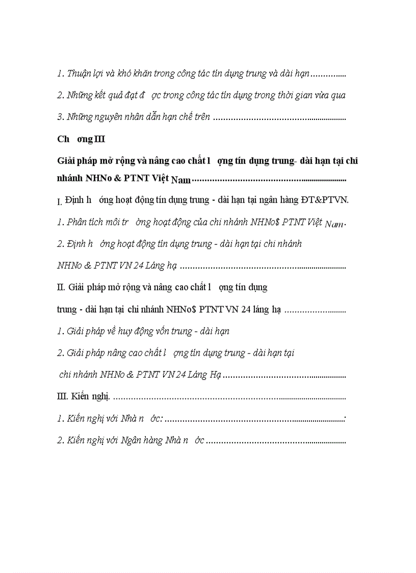 image for page Giải pháp nâng cao chất lượng tín dụng trung – dài hạn tại chi nhánh NHNo&PTNT 24 Láng Hạ