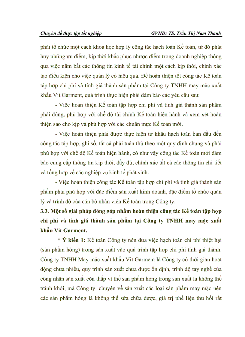 image for page Hoàn thiện công tác Kế toán tập hợp chi phí sản xuất và tính giá thành sản phẩm tại Công ty TNHH may mặc xuất khẩu Vit Garment