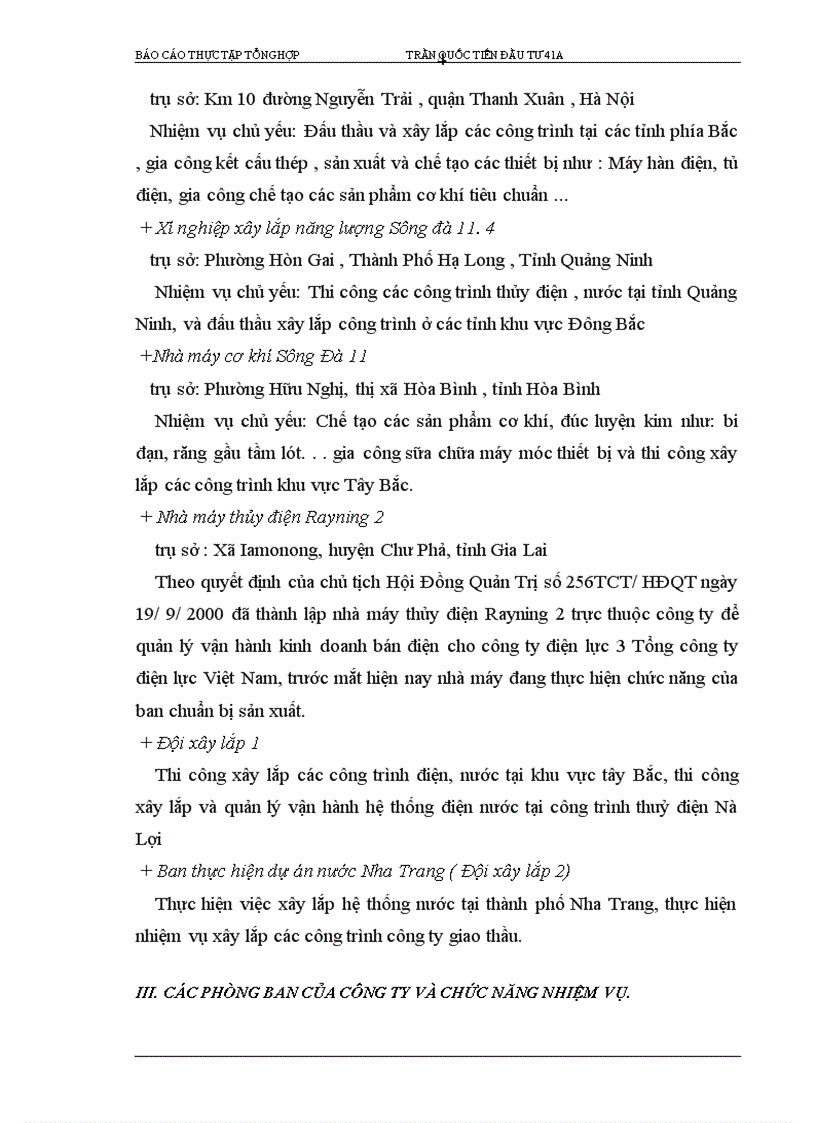 image for page Báo cáo thực tập tại Công ty Xây Lắp năng lượng Sông Đà 11