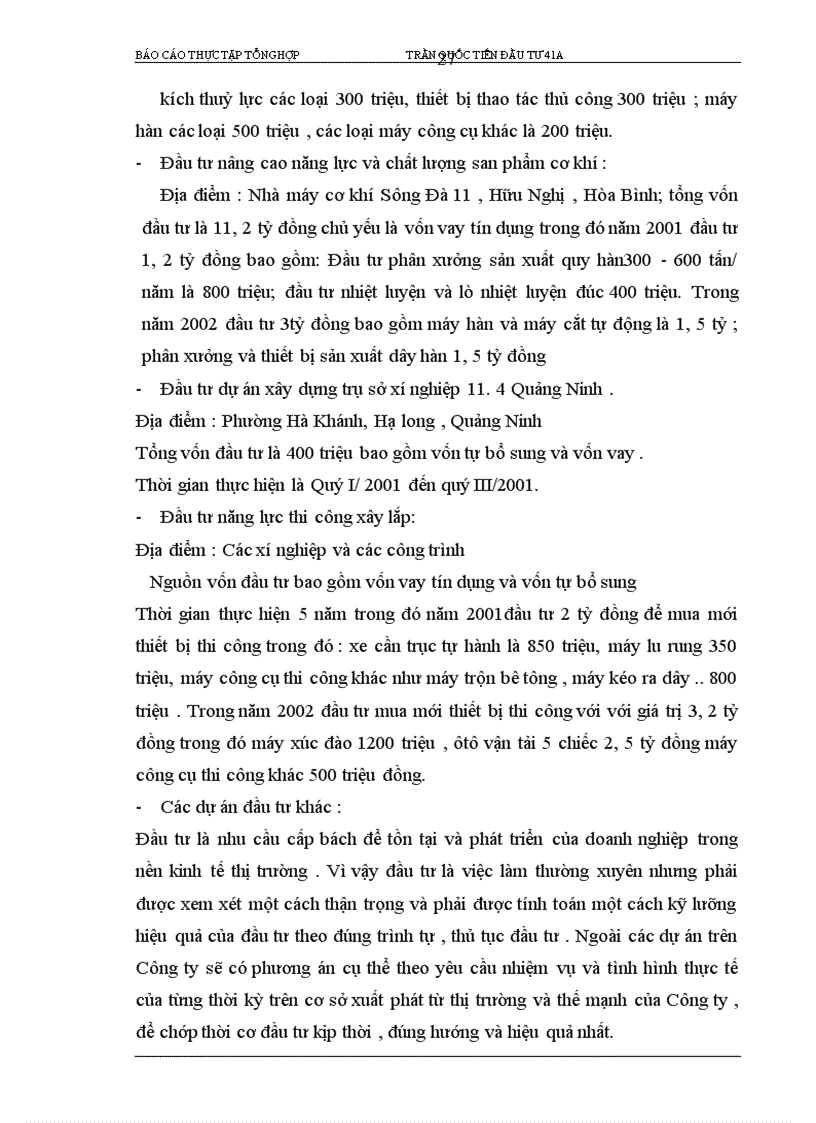 image for page Báo cáo thực tập tại Công ty Xây Lắp năng lượng Sông Đà 11