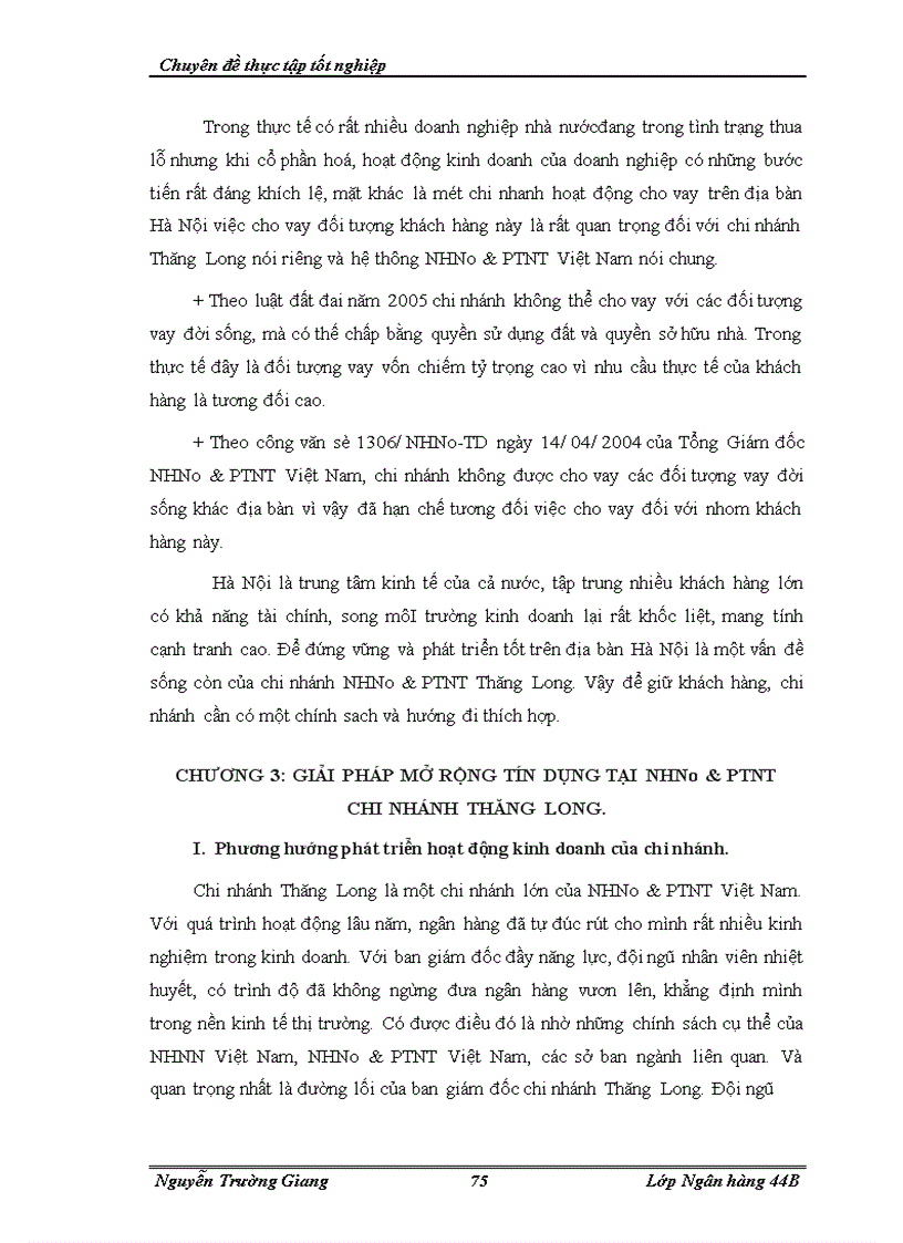 image for page Mở rộng tín dụng tại NHNo&PTNT chi nhánh Thăng Long