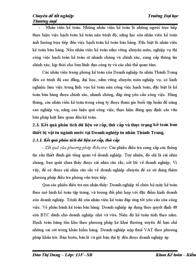 image for page Kế toán bán thiết bị vật tư ngành nước tại doanh nghiệp tư nhân Thành Trang