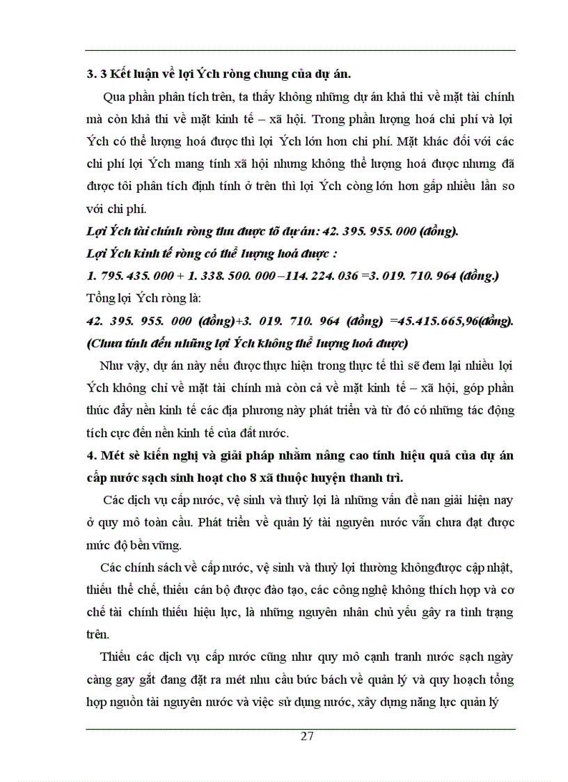 image for page Phân tích chi phí – lợi ích của Dự án cấp nước sinh hoạt cho các xã còn lại thuộc huyện Thanh Trì, Hà Nội