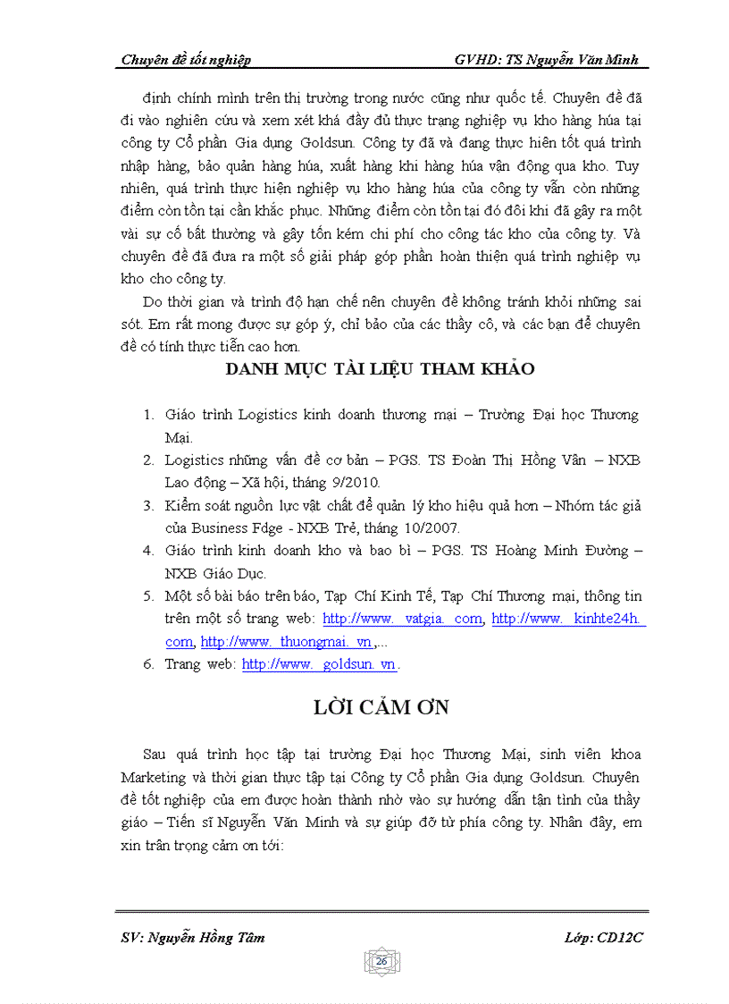 image for page Giải pháp nhằm hoàn thiện quá trình nghiệp vụ kho tại Công ty Cổ phần Gia dụng Goldsun