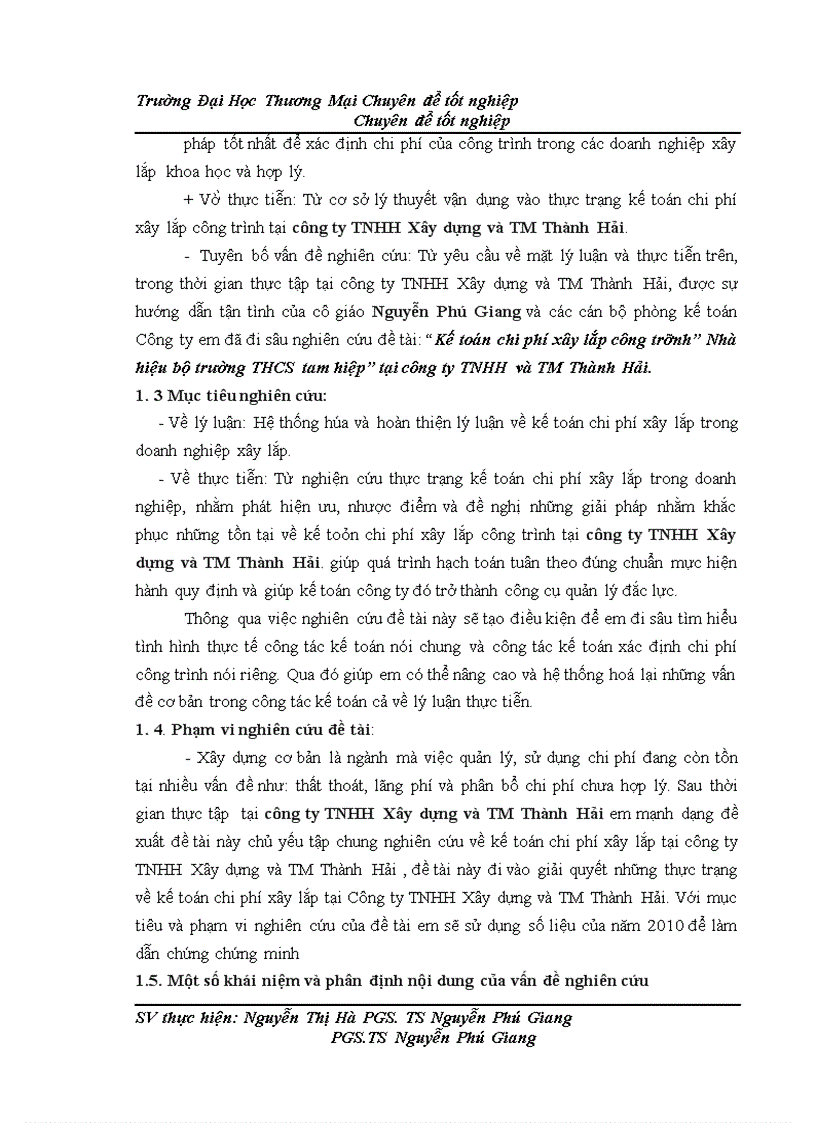 image for page Kế toán chi phí xây lắp công trình” Nhà hiệu bộ trường THCS tam hiệp” tại công ty TNHH và TM Thành Hải