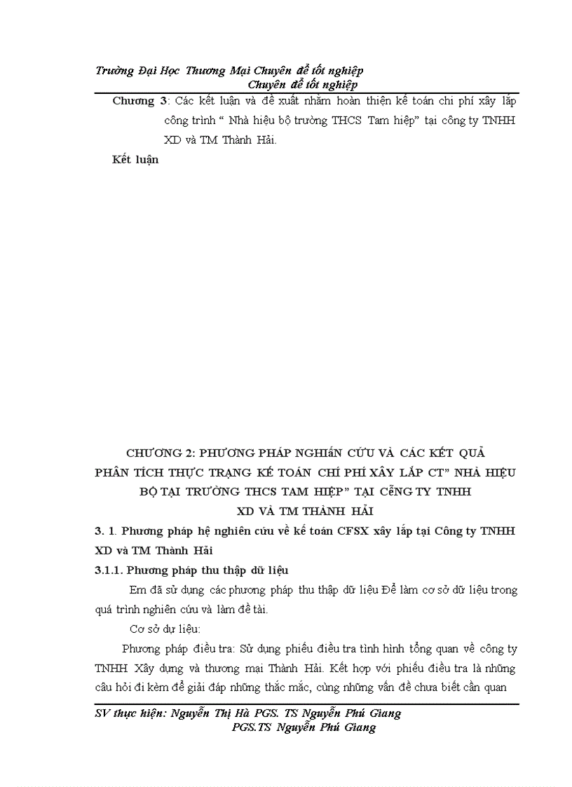 image for page Kế toán chi phí xây lắp công trình” Nhà hiệu bộ trường THCS tam hiệp” tại công ty TNHH và TM Thành Hải