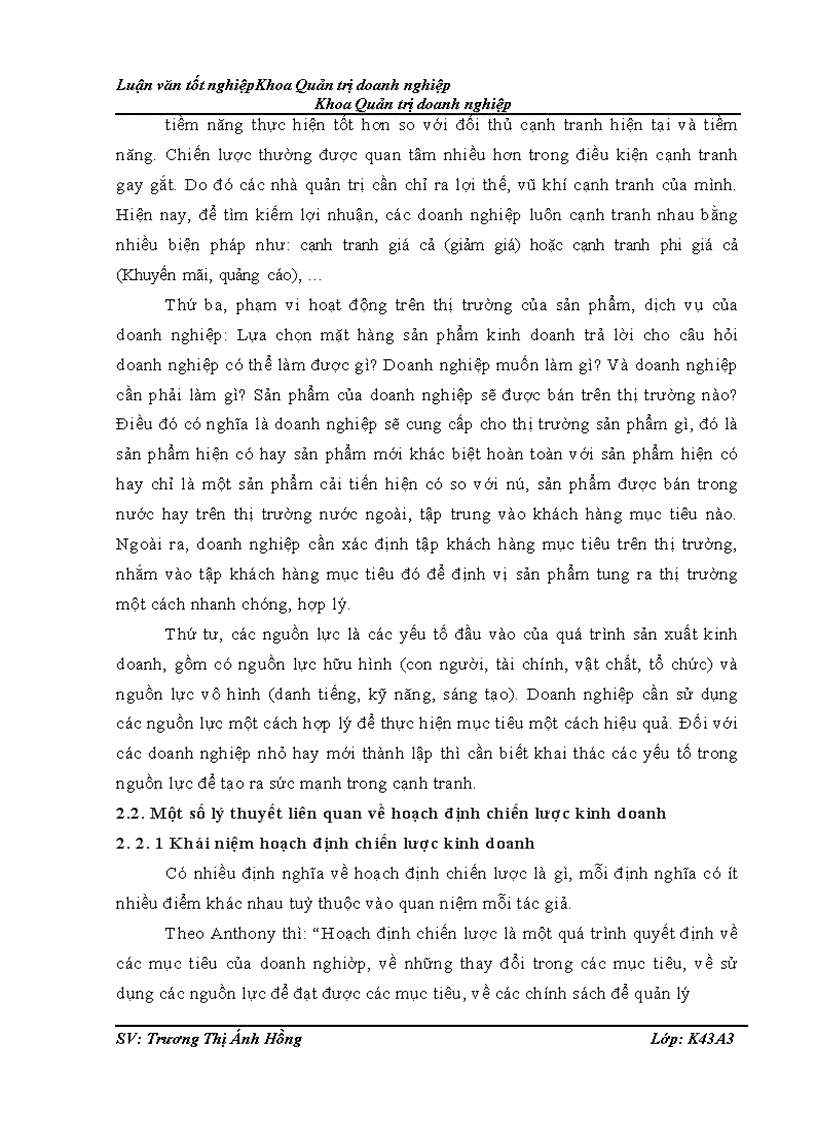 image for page Hoạch định chiến lược kinh doanh của Công ty cổ phần phát triển thương mại Trường Thịnh