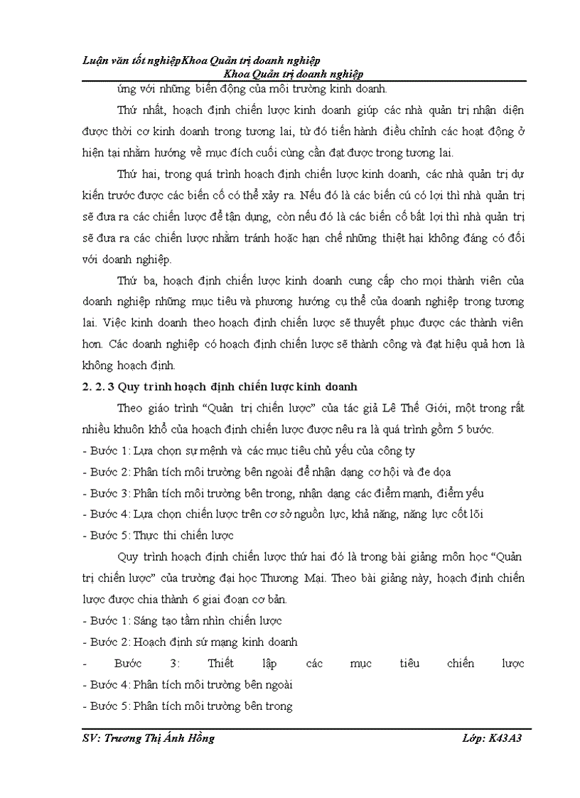 image for page Hoạch định chiến lược kinh doanh của Công ty cổ phần phát triển thương mại Trường Thịnh