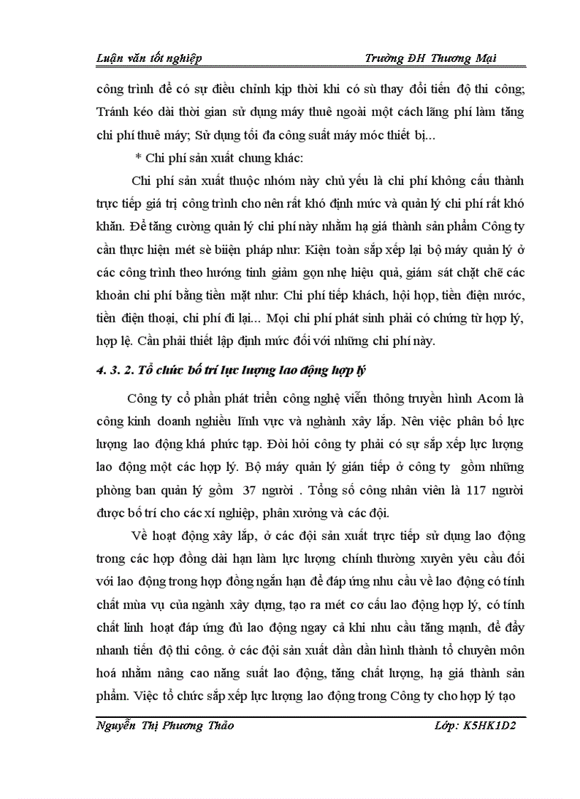 image for page Quản lý chi phí xây lắp tại Công ty cổ phần đầu tư và phát triển công nghệ viễn thông truyền hình Acom