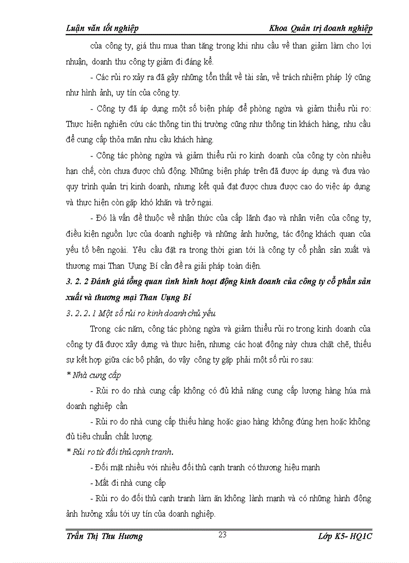 image for page Giải pháp phòng ngừa và giảm thiểu rủi ro kinh doanh tại công ty cổ phần sản xuất và thương mại than Uông Bí