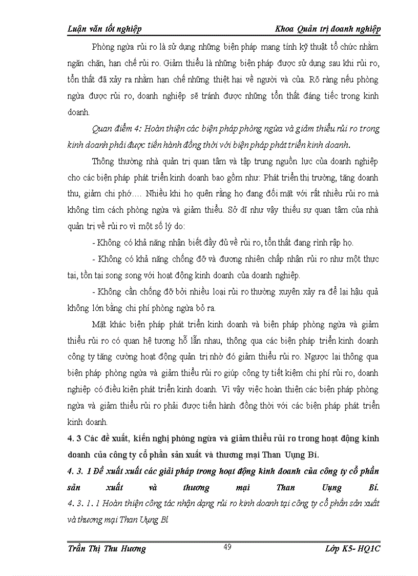 image for page Giải pháp phòng ngừa và giảm thiểu rủi ro kinh doanh tại công ty cổ phần sản xuất và thương mại than Uông Bí