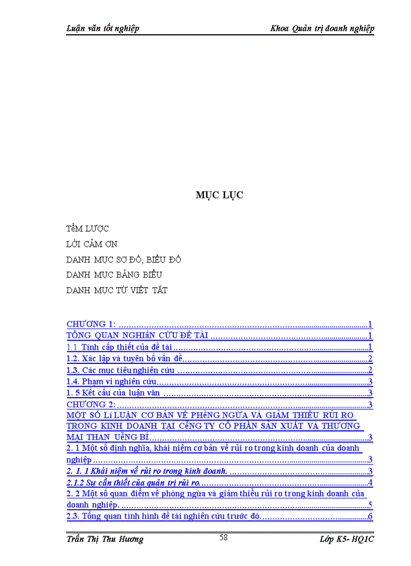 image for page Giải pháp phòng ngừa và giảm thiểu rủi ro kinh doanh tại công ty cổ phần sản xuất và thương mại than Uông Bí