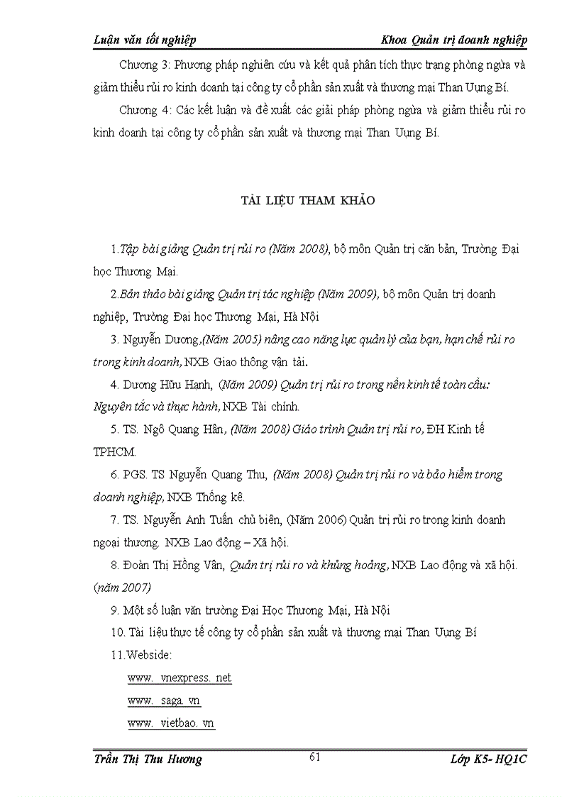 image for page Giải pháp phòng ngừa và giảm thiểu rủi ro kinh doanh tại công ty cổ phần sản xuất và thương mại than Uông Bí