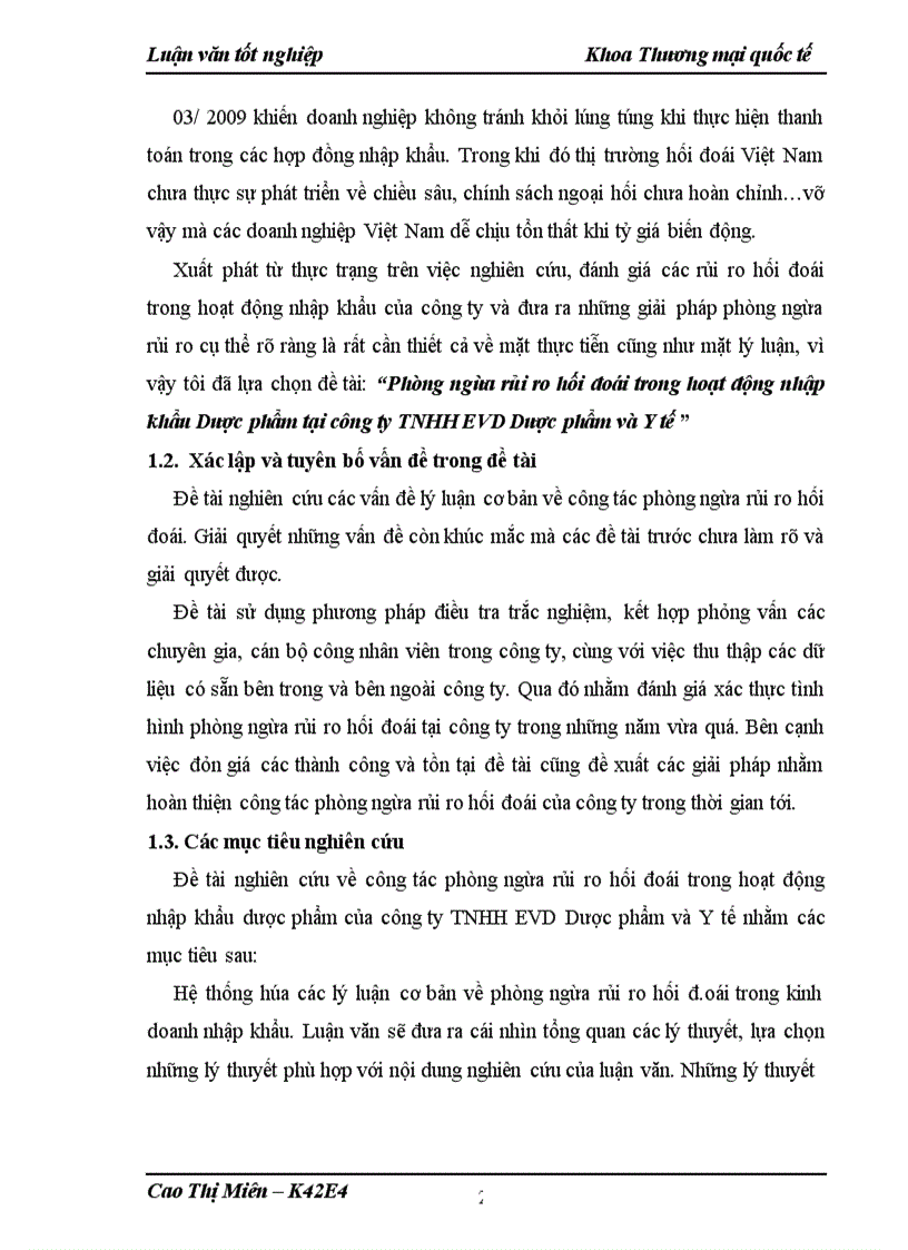 image for page Phòng ngừa rủi ro hối đoái trong hoạt động nhập khẩu Dược phẩm tại công ty TNHH EVD Dược phẩm và Y tế
