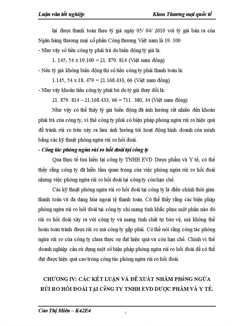 image for page Phòng ngừa rủi ro hối đoái trong hoạt động nhập khẩu Dược phẩm tại công ty TNHH EVD Dược phẩm và Y tế