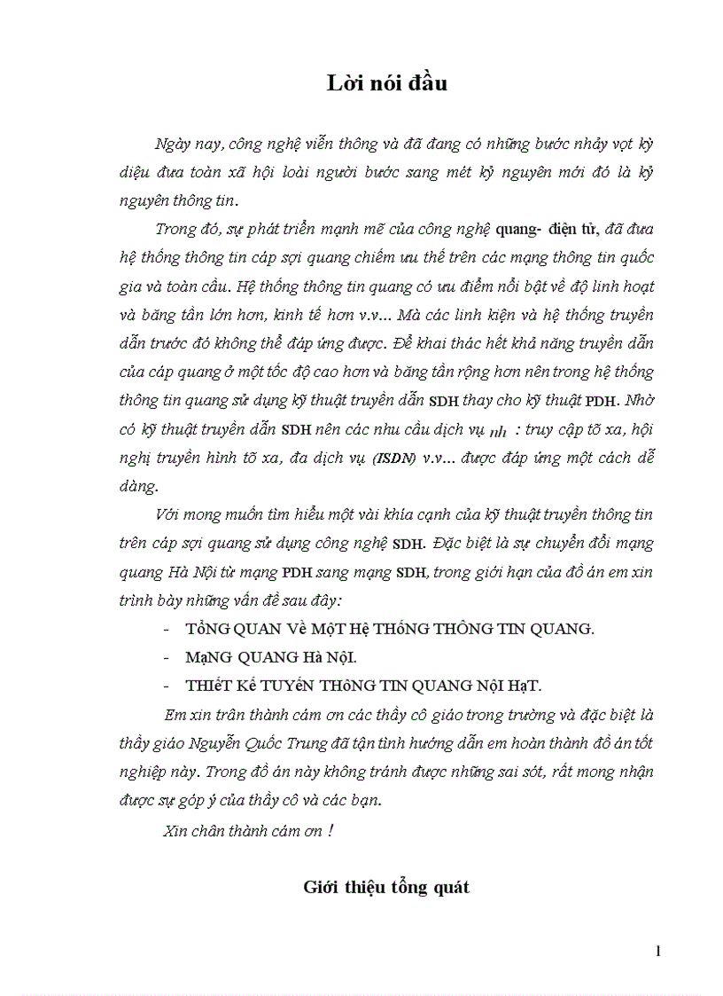 image for page Thiết kế tuyến thông tin quang nội hạt