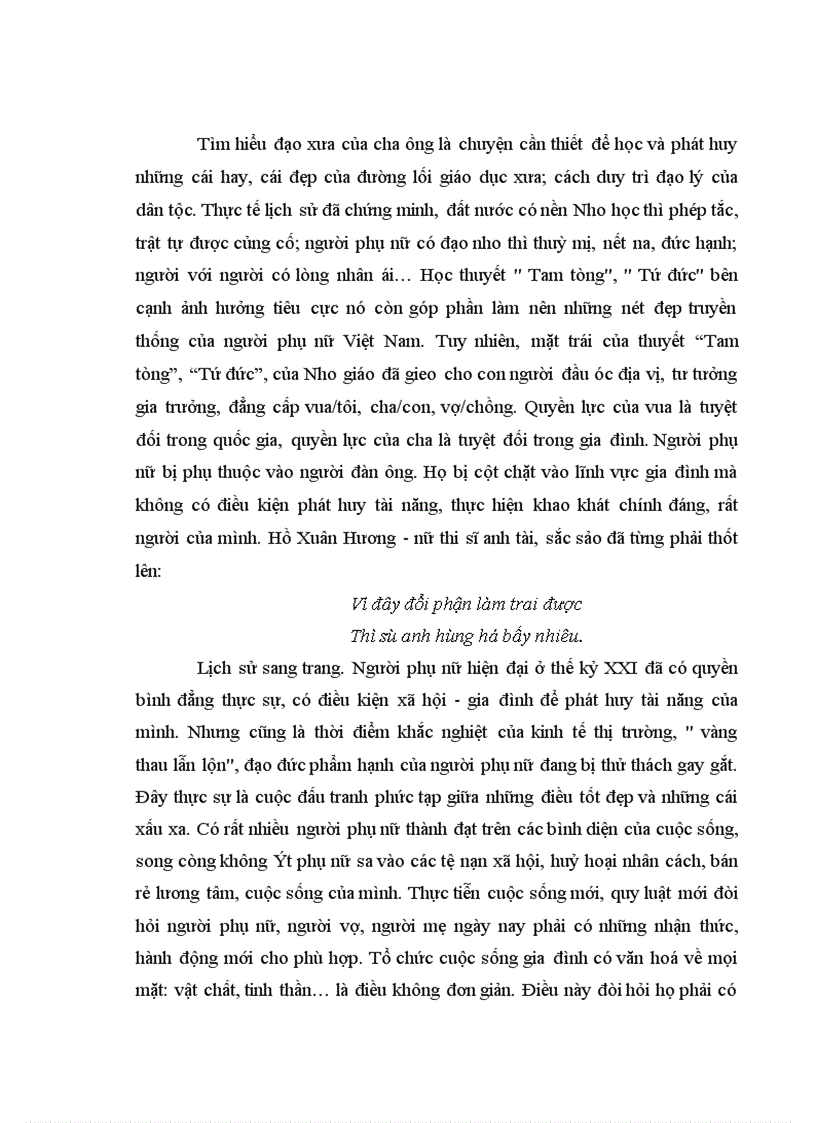 image for page Thực trạng ảnh hưởng của học thuyết Tam tòng, Tứ đức đối với người phụ nữ Việt Nam ngày nay