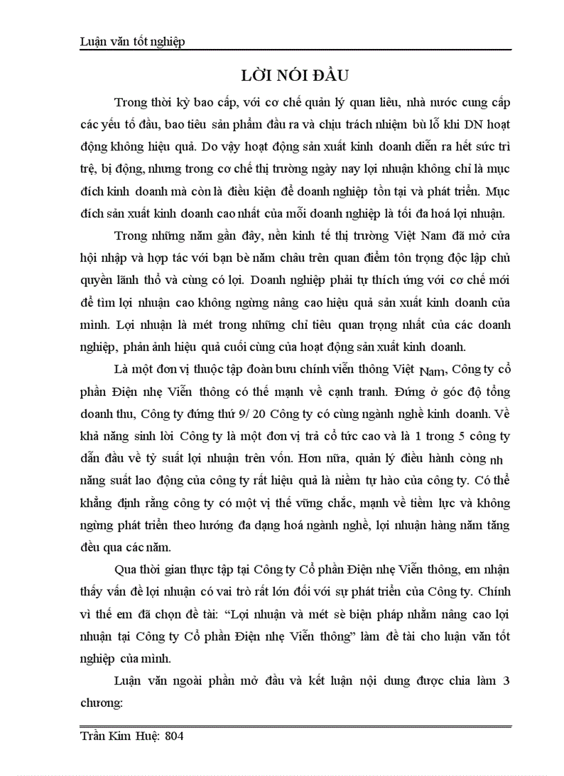 image for page Lợi nhuận và một số biện pháp nhằm nâng cao lợi nhuận tại Công ty Cổ phần Điện nhẹ Viễn thông
