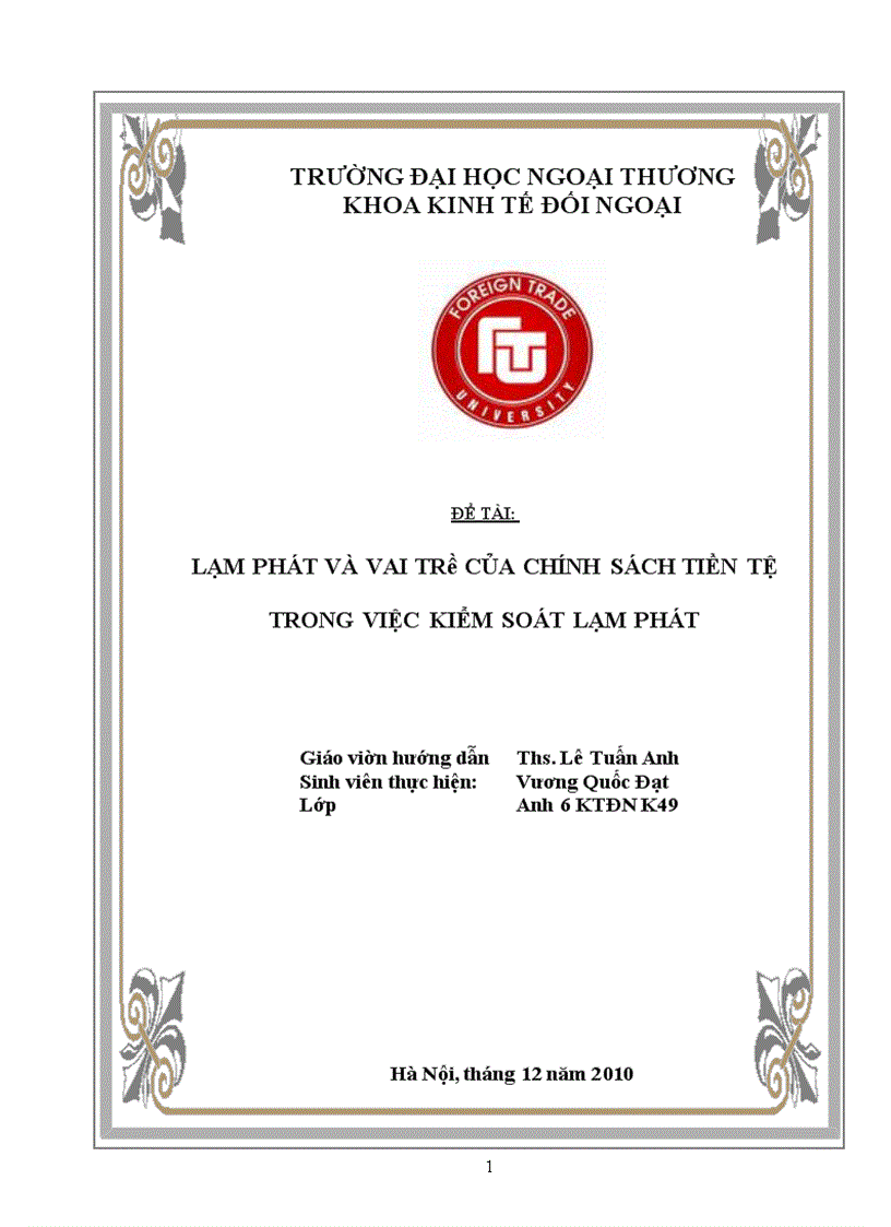 image for page Sử dụng chính sách tiền tệ trong việc kiểm soát lạm phát