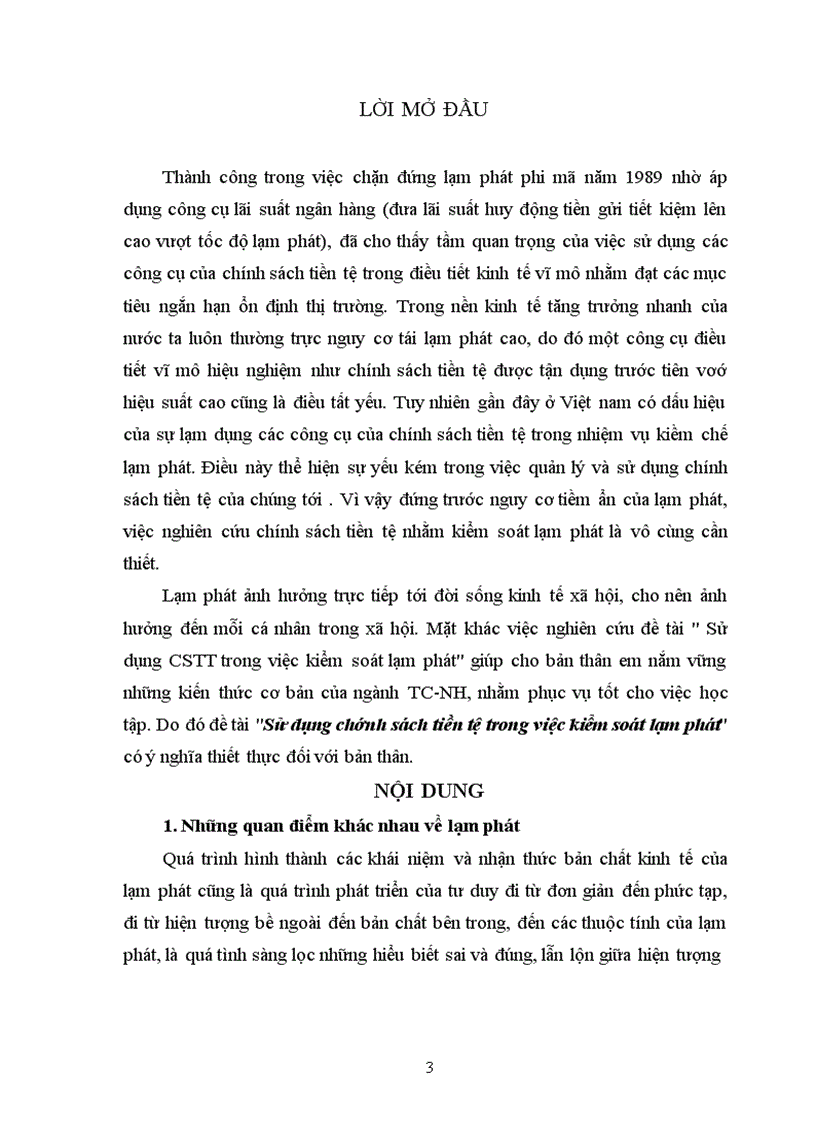 image for page Sử dụng chính sách tiền tệ trong việc kiểm soát lạm phát
