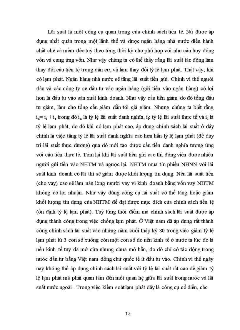 image for page Sử dụng chính sách tiền tệ trong việc kiểm soát lạm phát