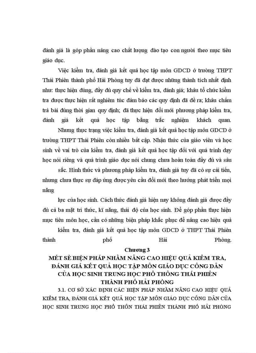 image for page Một số biện pháp nâng cao hiệu quả kiểm tra, đánh giá kết quả học tập môn GDCD của học sinh ở THPT