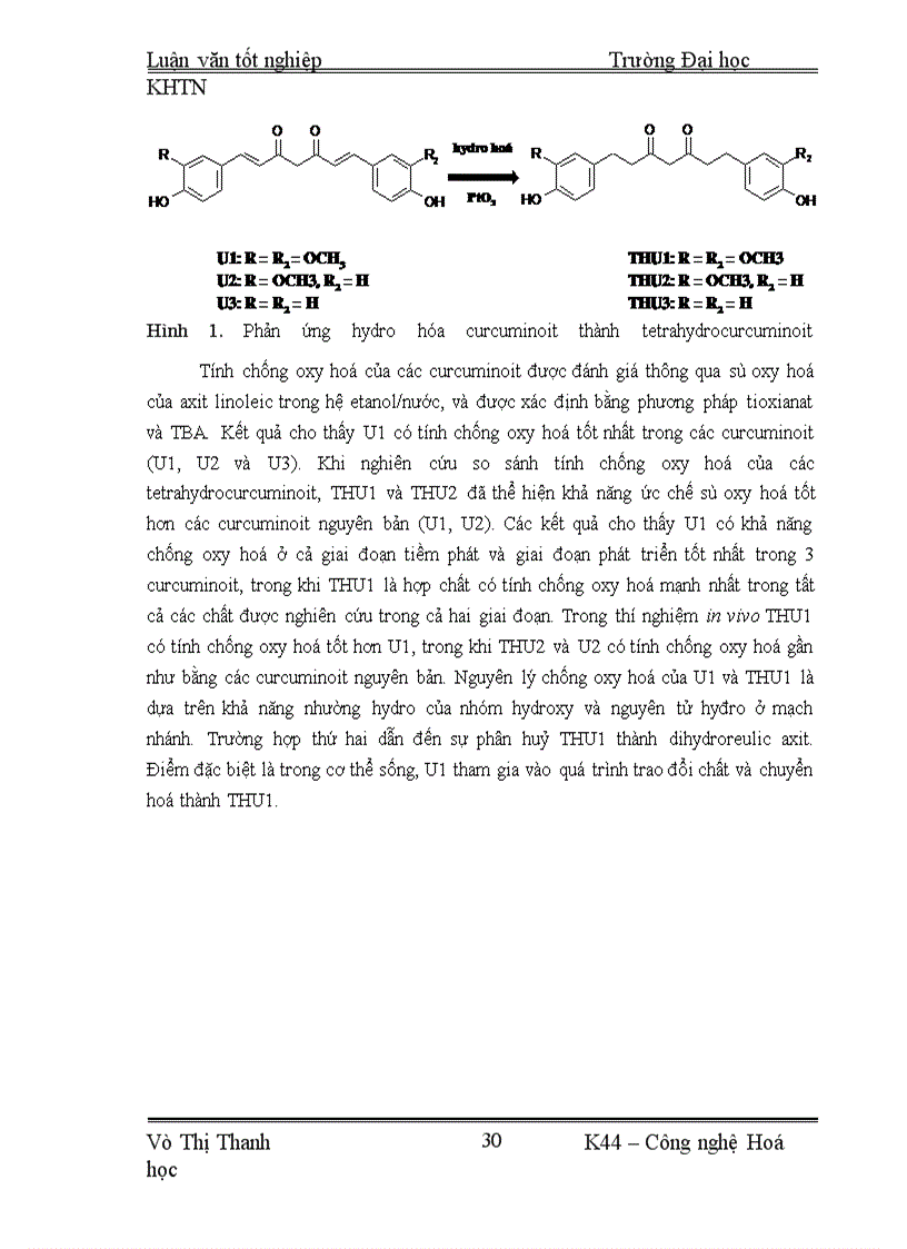 image for page Mục đích của khoá luận này là nghiên cứu khả năng chống oxy hoá đối với lipit của một số hợp chất được chiết xuất từ cây nghệ vàng