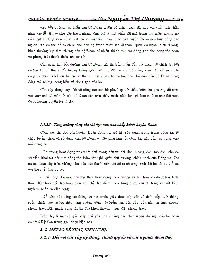 image for page Nâng cao chất lượng tuyển chọn và sử dụng đội ngũ cán bộ Đoàn cơ sở trên địa bàn huyện Kỳ Sơn - tỉnh Hoà Bình