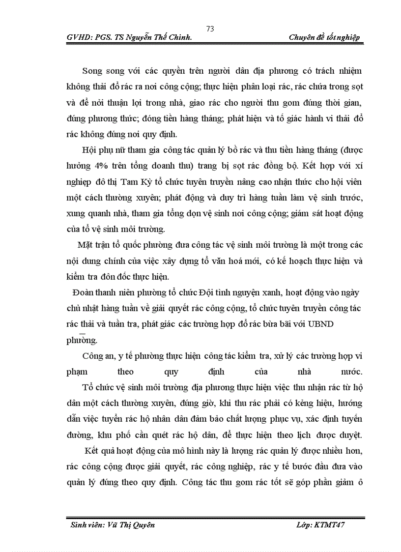 image for page Đánh giá hiệu quả của mô hình thực hiện xã hội hoá công tác thu gom, vận chuyển, xử lý chất thải rắn tại quận Tây Hồ